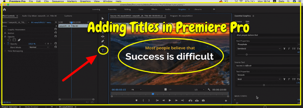 Adding Titles in Premiere Pro