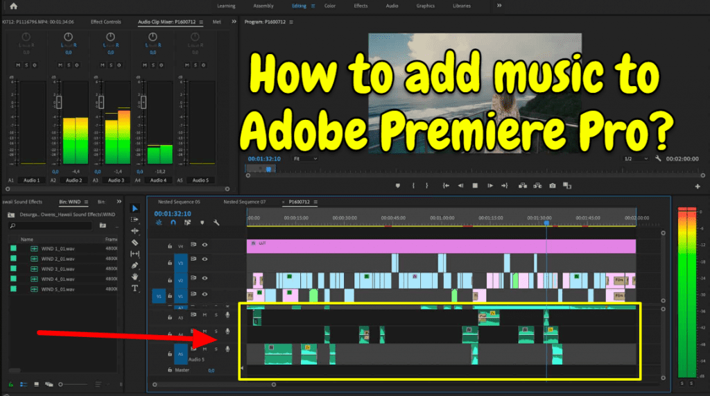 How to add music to Adobe Premiere Pro? 