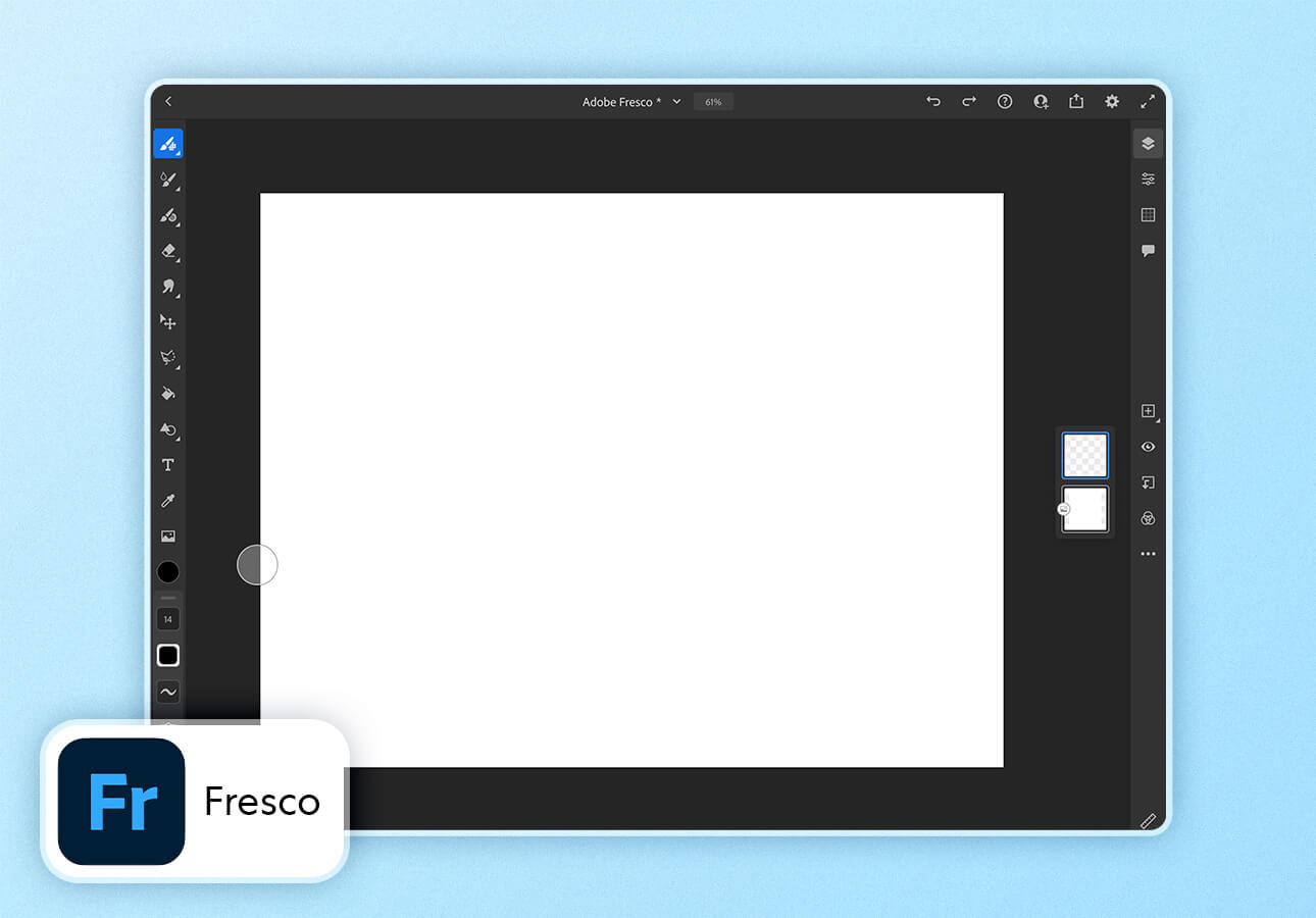 An image showing the Adobe Fresco interface.