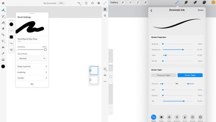 Battle of the Drawing Apps: Adobe Fresco vs. Procreate — Brush Settings Comparison
