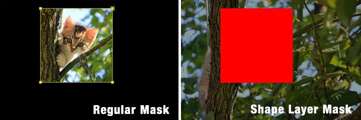After Effects mask compare to shape layer mask